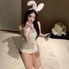 Sexy Bunny Girl Cosplay Costume with Short Sleeves and Mini Extremely Seductive Maid Cute and Cute Lingerie with Bunny Ears and Perfect for and