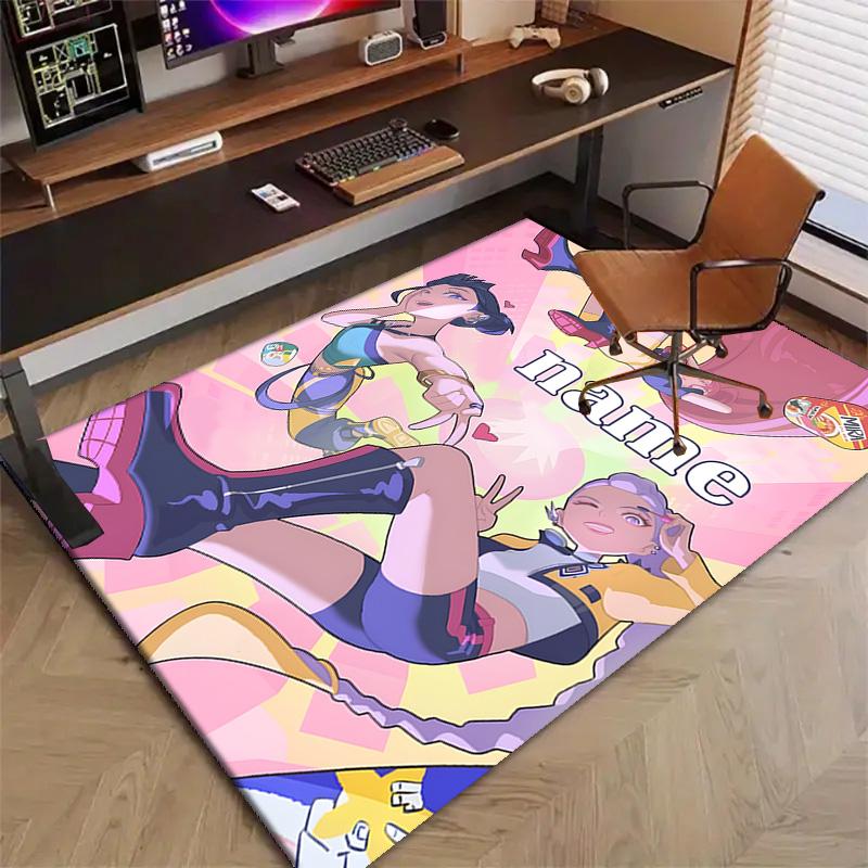 Benutzerdefinierte KPop Dämonenjäger Matte Personalisierter Name, Waschbarer Polyester-Eingangsteppich für den Innenbereich, Geschenk für Weihnachten, Ostern, Thanksgiving Day