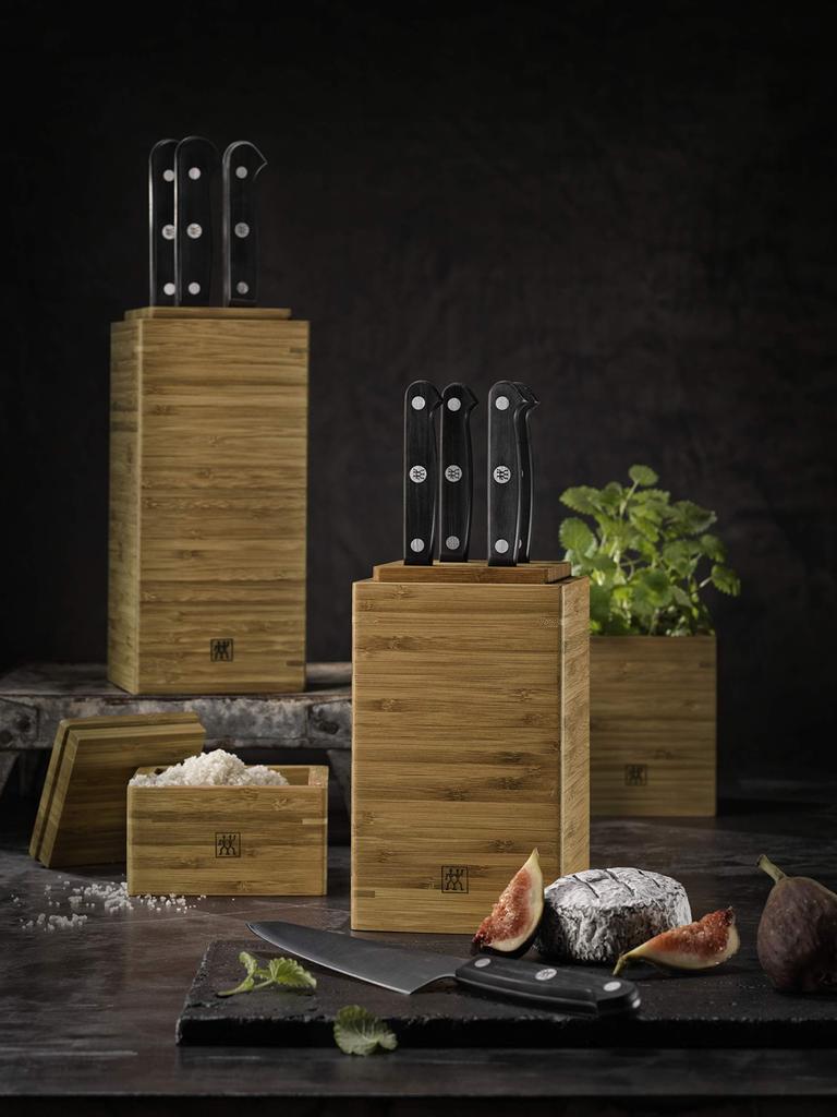 Zwilling "Bamboo Storage 4-Piece Set" Knife Stand, Storage Container, Canister, Spice and Herb Storage, Officially Sold In Japan, 35101-400, Brown