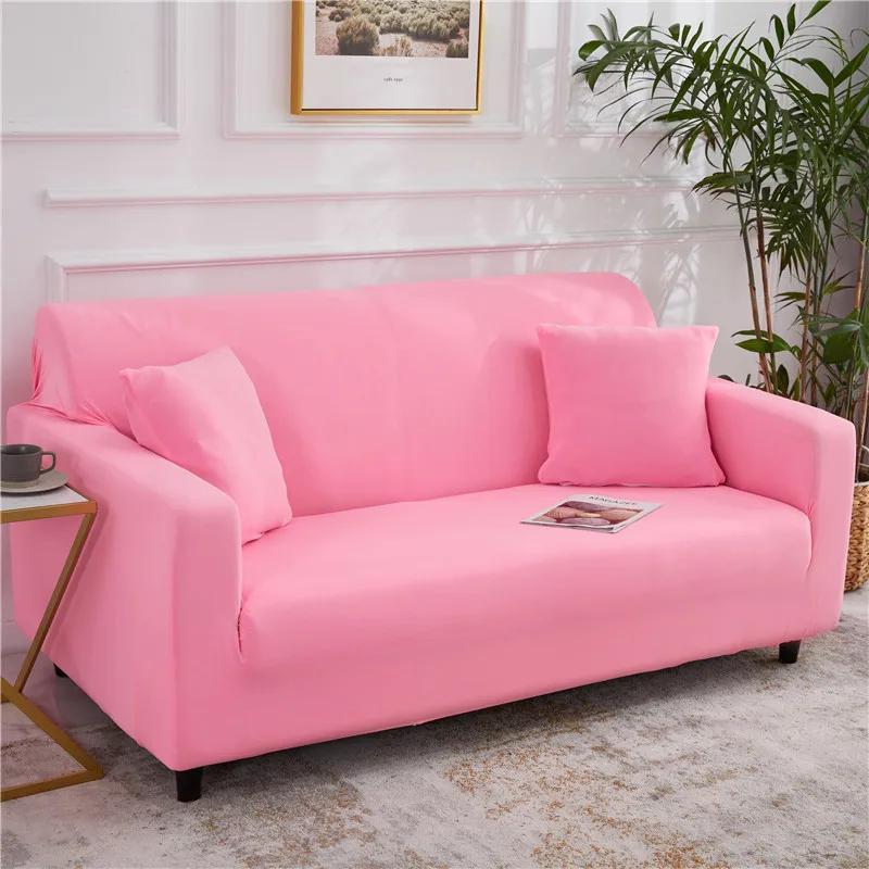 Stretch Effen Bankhoes Elastische Bankhoezen voor Woonkamer Funda Bank Verstelbare L-vorm Bankhoes Huis 1/2/3/4-zits 1-seater 90-140CM