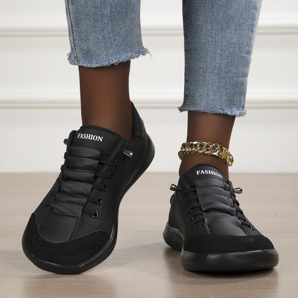 TUINANLE Modische flache Schnür-Freizeitschuhe für Damen, Trendige Freizeit-Sneaker