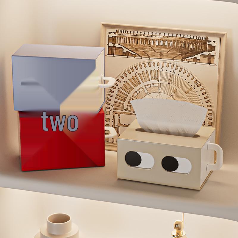 Funny Expression Desktop Car Tissue Box - Creative Napkin Holder for Home Use