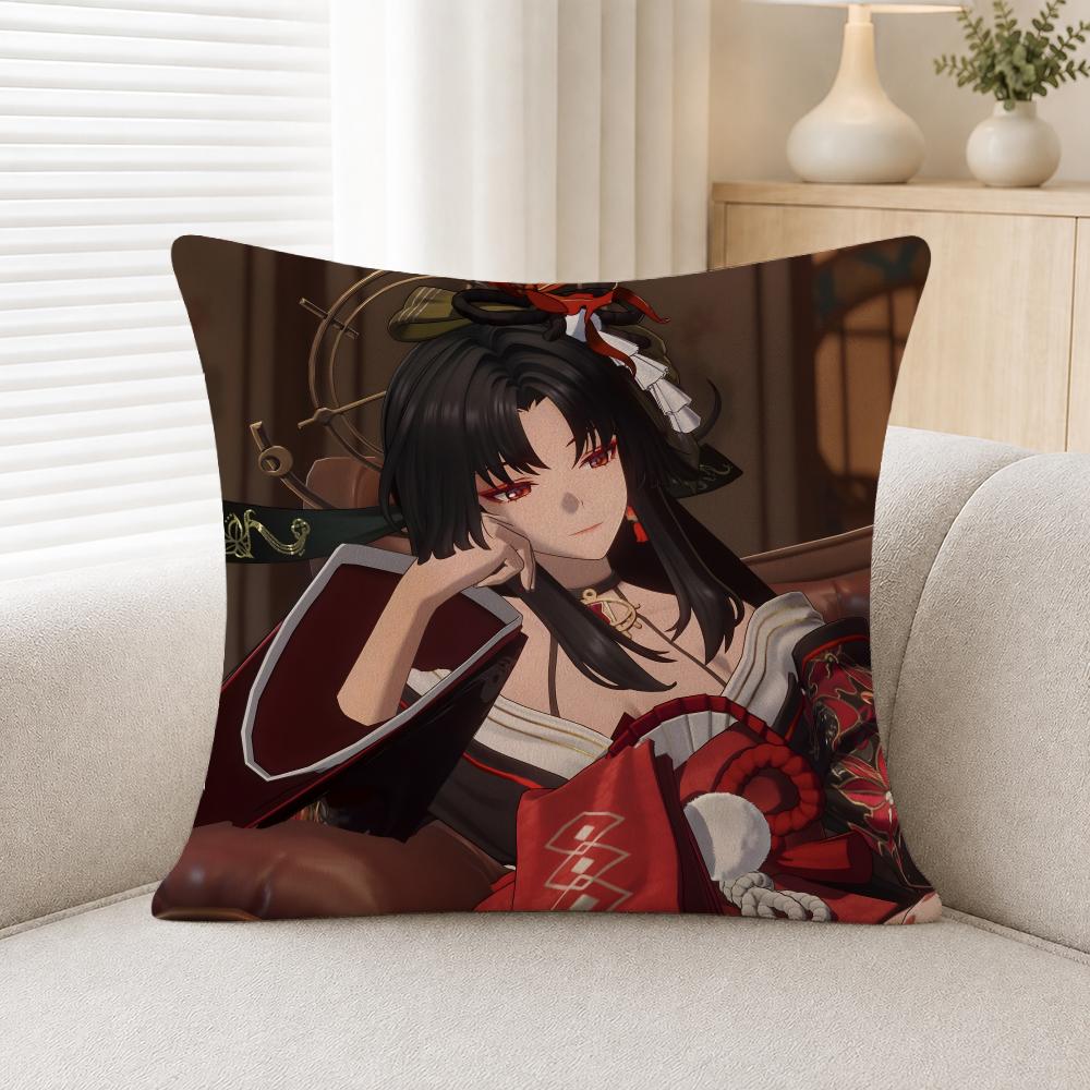 Game Neverness To Everness Cushion Cover Soft Plush Cushion Covers Fluffy Throw Pillow Cases For Sofa Bedroom Home Decor