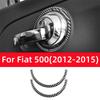 For Fiat 500 2012-2015 Accessories Real Soft Carbon Fiber Car Interior Handle Decorative Ring Decoration Sticker Cover Trim