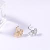 European L-Shaped Rhinestone Heart Nose Ring Stud with Micro-set Zirconia
