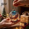 Reindeer And Gingerbread House Decor Glowing Christmas Ornament with Lanyard Unique Styles Miniature Glass Pendant LED Santa Claus Snowman Nutcracker