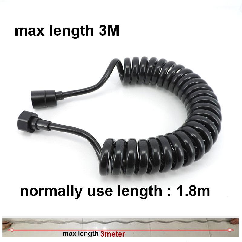 3meter Max Length Black White Soft Flexible Spring Shower Head Telephone Water Tube Hose Pipe for Toilet Bidet Sprayer Bathroom