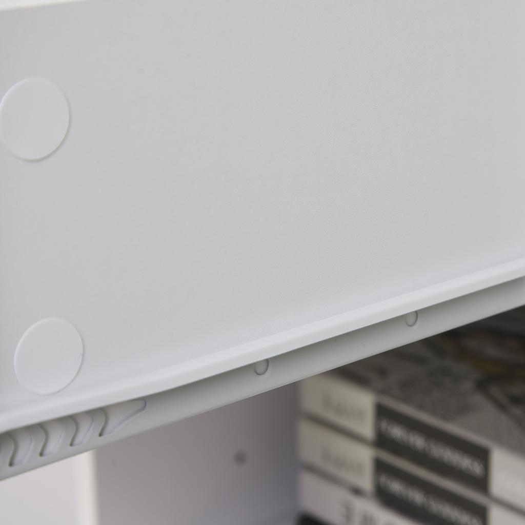 Compact Computer Desk White Wooden PC Desk With Pull Out Keyboard Tray And Shelves 104x48x95.5cm