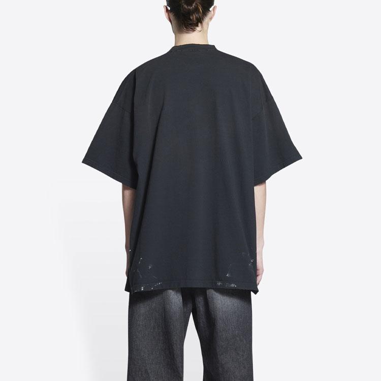Balenciaga Metallica Short Sleeve T-Shirt Oversized Fit 'Black Orange' Unisex 694576TMV881055