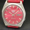 SEIKO 5 AUTOMATIC VINTAGE 7009A JAPAN MENS RED COLOR DIAL WATCH a702336-5 R124-a702336