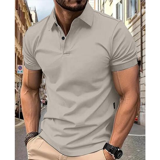 Men's Summer Solid Color Top Popular Fashion Short Sleeves Slim Fit European and American Short Sleeves