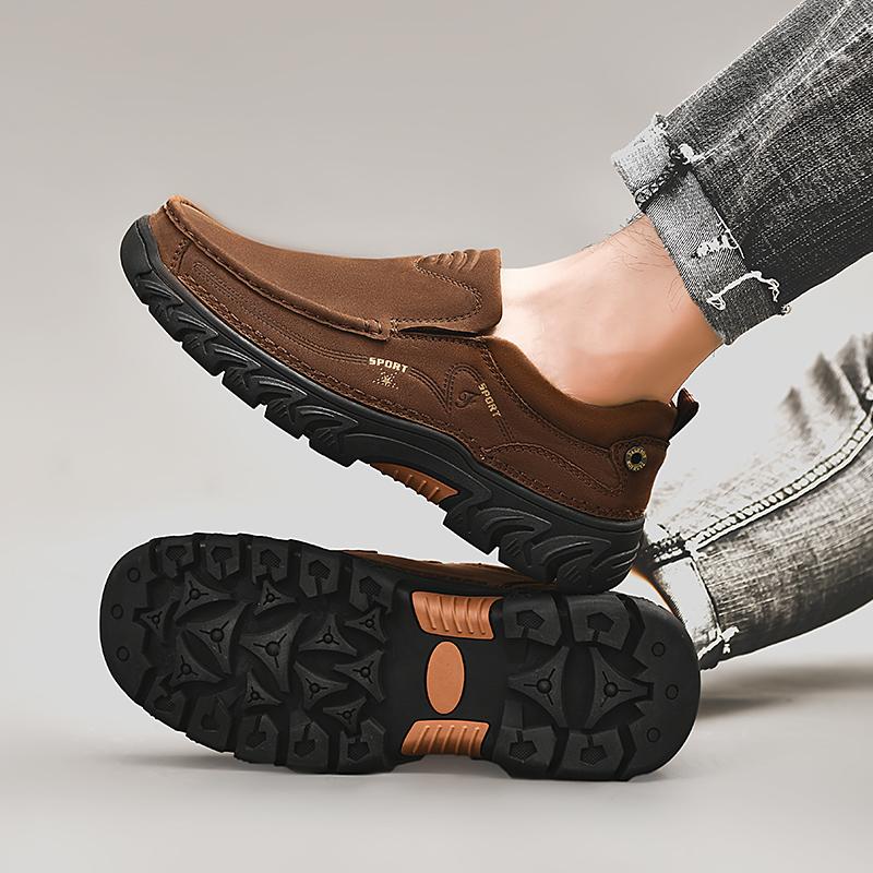 Spring Autumn Men'S Shoes Slip On Genuine Leather Sewing Outdoor Casual Fashion Loafers Men Loafers High Quality Platform Shoes