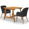 Exclusive House - 3 Pcs Garden Dining Set Black