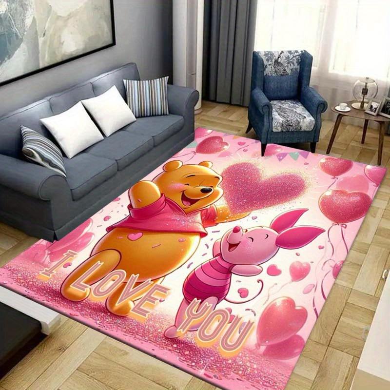 1pc Winnie The Pooh Pattern Area Rug Soft Flannel Floor Mat for Living Room,Office,Bedroom and Carpet