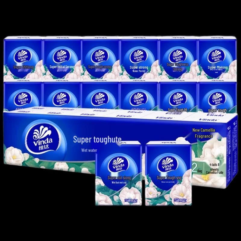Vinda Ultra-Tough Camellia Scent Portable Handkerchief Tissues