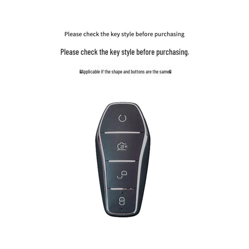 Luxury Suede Car Key Case with Buckle for BYD Tang - DMI Glory Edition, DMP