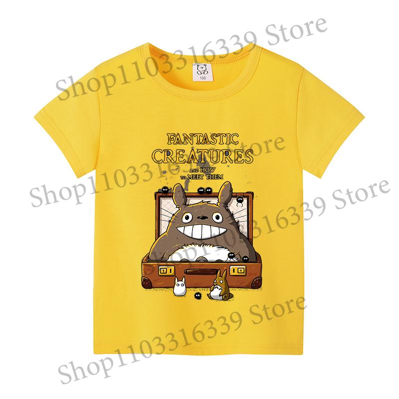 Koszulka dziecięca Totoro Dziewczynka Chłopiec Bawełna Krótki rękaw Anime Kreskówka Koszulki Moda Okrągły dekolt Koszulka Dzieci Urocze Letnie ubrania Nowe