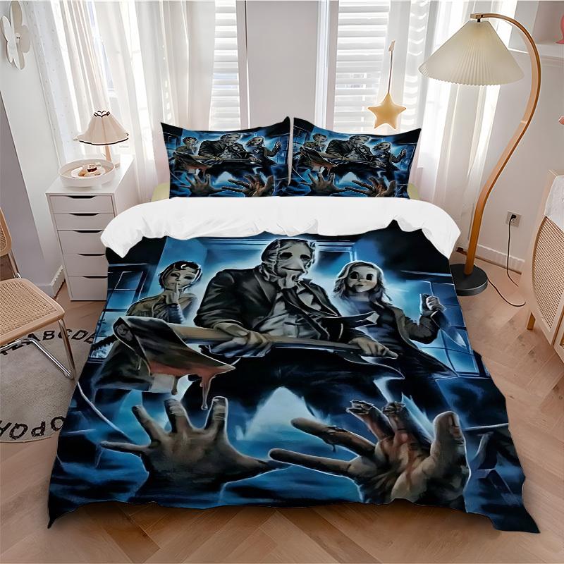 3pcs Horror Movie Poster Bedding Set. Soft and Comfortable with No Core Included (1x Duvet Cover + 2x Pillow Covers) Yy251010220