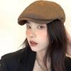 Blogger's same style forward hat for women, summer cotton and linen, breathable retrok-style british beret, reverse cap for men
