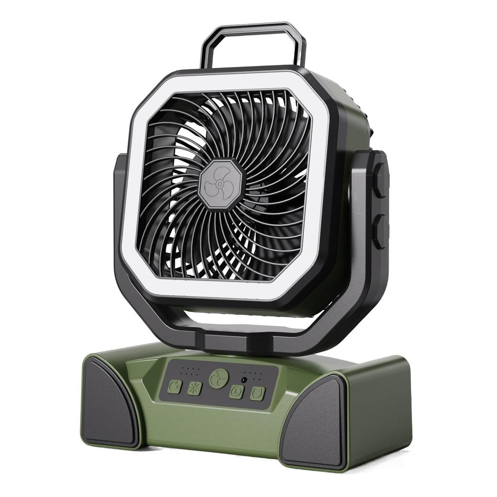 40000mAh Rechargeable Camping Fan with LED Light Remote Control 4 Speeds Timer Hanging Hook Portable Outdoor Tent Fan
