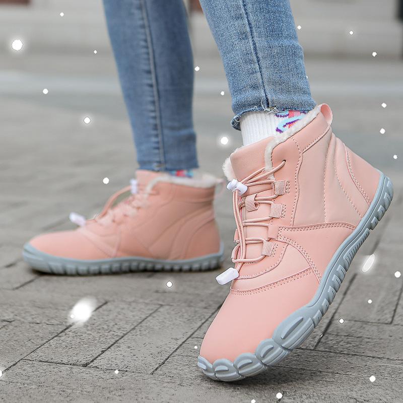 Outdoor Snow Boots Men's Non-slip Waterproof Velvet Warm Five-finger Shoes Cotton Shoes Women's Platform Barefoot Winter Couple Boots