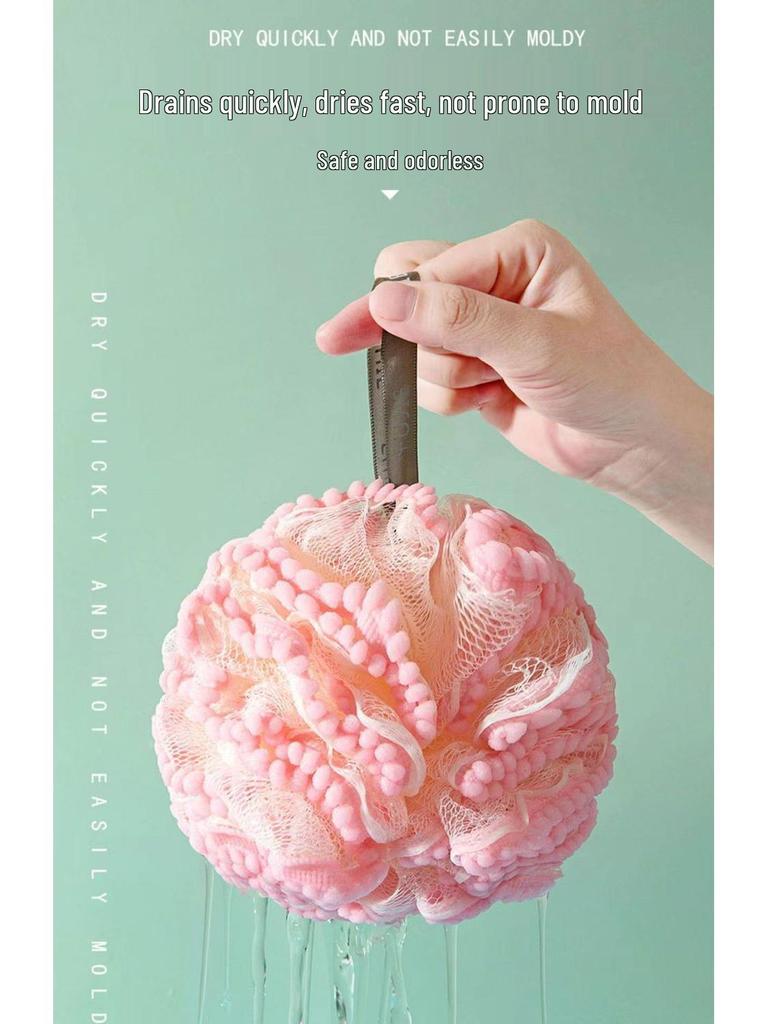 Durable Large Super Soft Bath Flower Ball - Non-Dispersing Foaming Net for Back Scrubbing