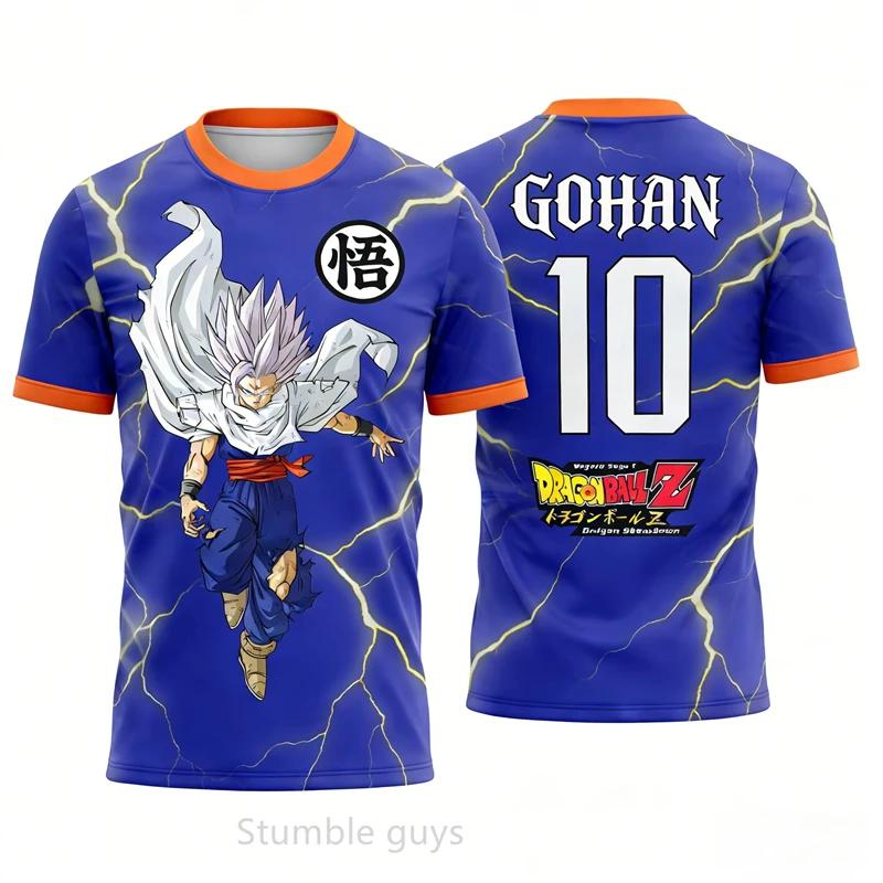 Men Dragon Ball T-Shirt Frieza Buu Graphic Print Summer Short Sleeve
