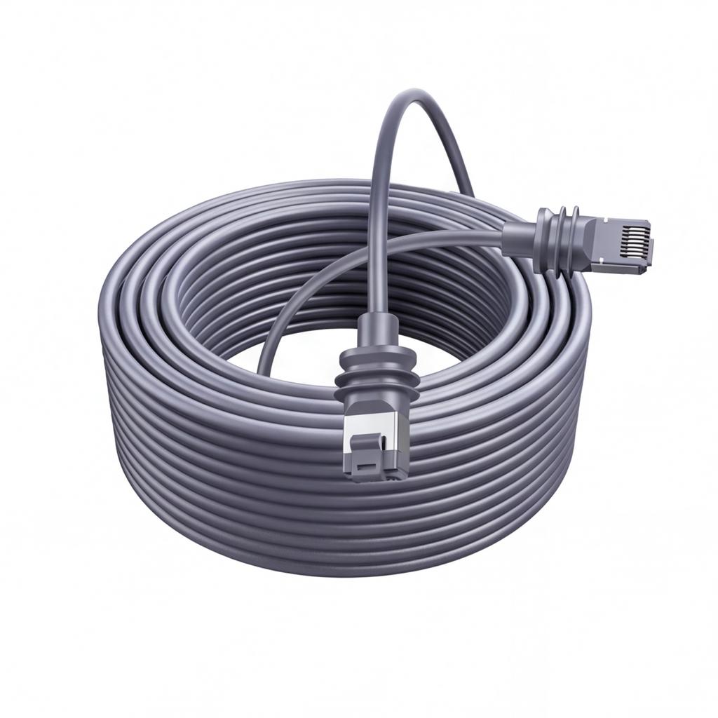 6.25FT Ethernet Cable 3rd Generation Ethernet Extension Cable IP68 Waterproof Replacement Mini Cat6 Extension Cable with RJ45 Connectors
