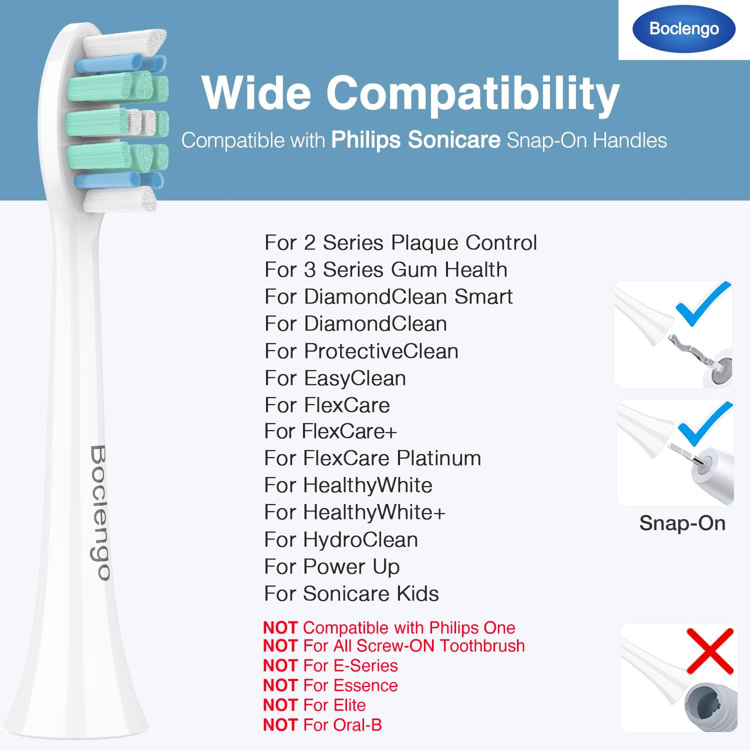 12 Pack Replacement Toothbrush Heads for Philips Sonicare Replacement Heads C2,C1,4100, Electric Replacement Brush Head for Phillips Sonicare Brush