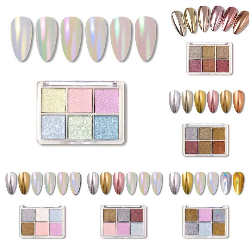 Vylepšení nehtů Manikúra Dekorace Aurora Prášek Magické Zrcadlo Prášek Pevný Zlatý Prášek