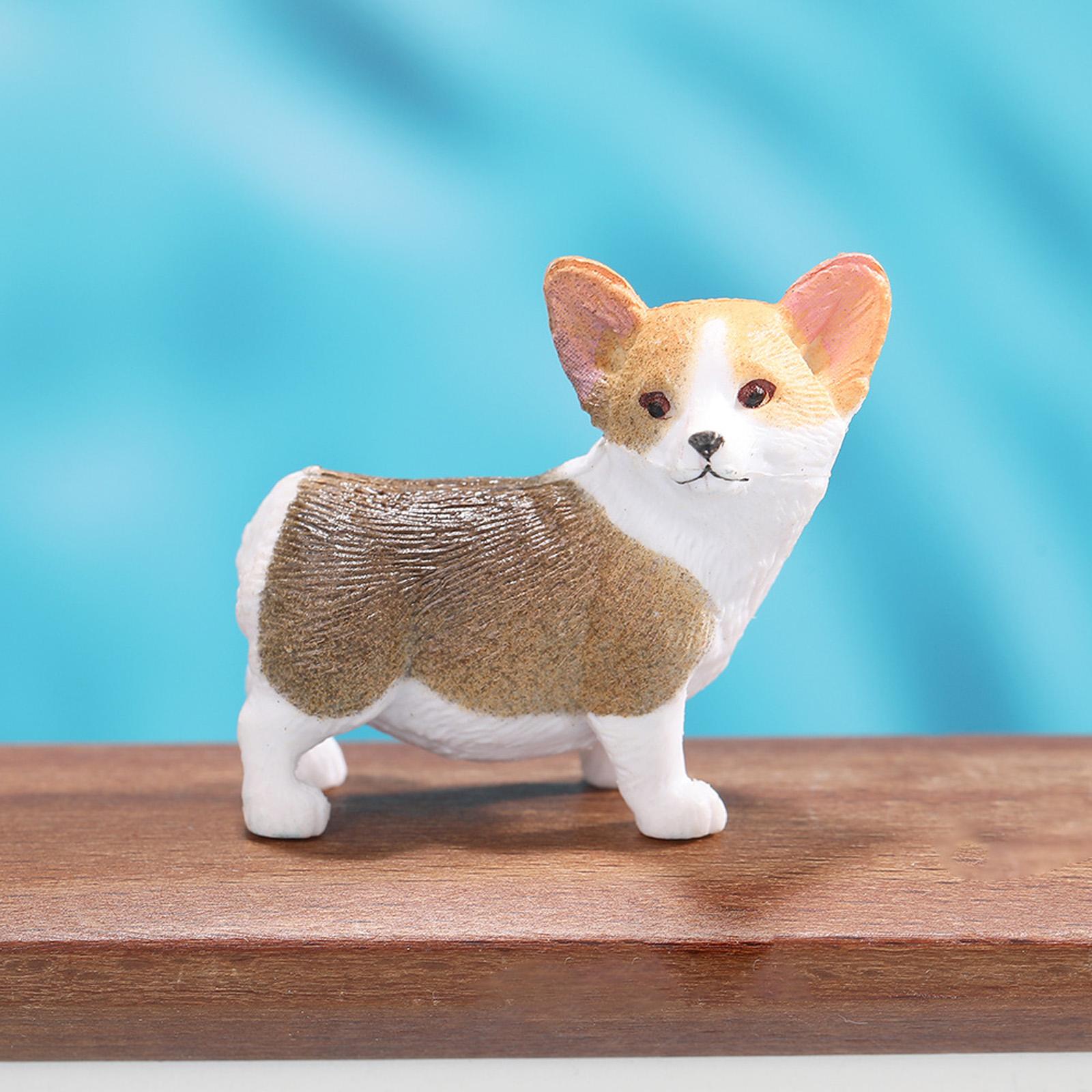 

Corgi Dog Figurine Simulation Resin Animal Dashboard Ornaments Miniature Corgi Dogs Decor For Home, Car Interior One Size