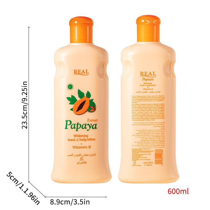 

Лосьон для тела Папайя Увлажняющий крем для облегчения сухости кожи Питательное увлажнение со стойким ароматом 600ml коричневый