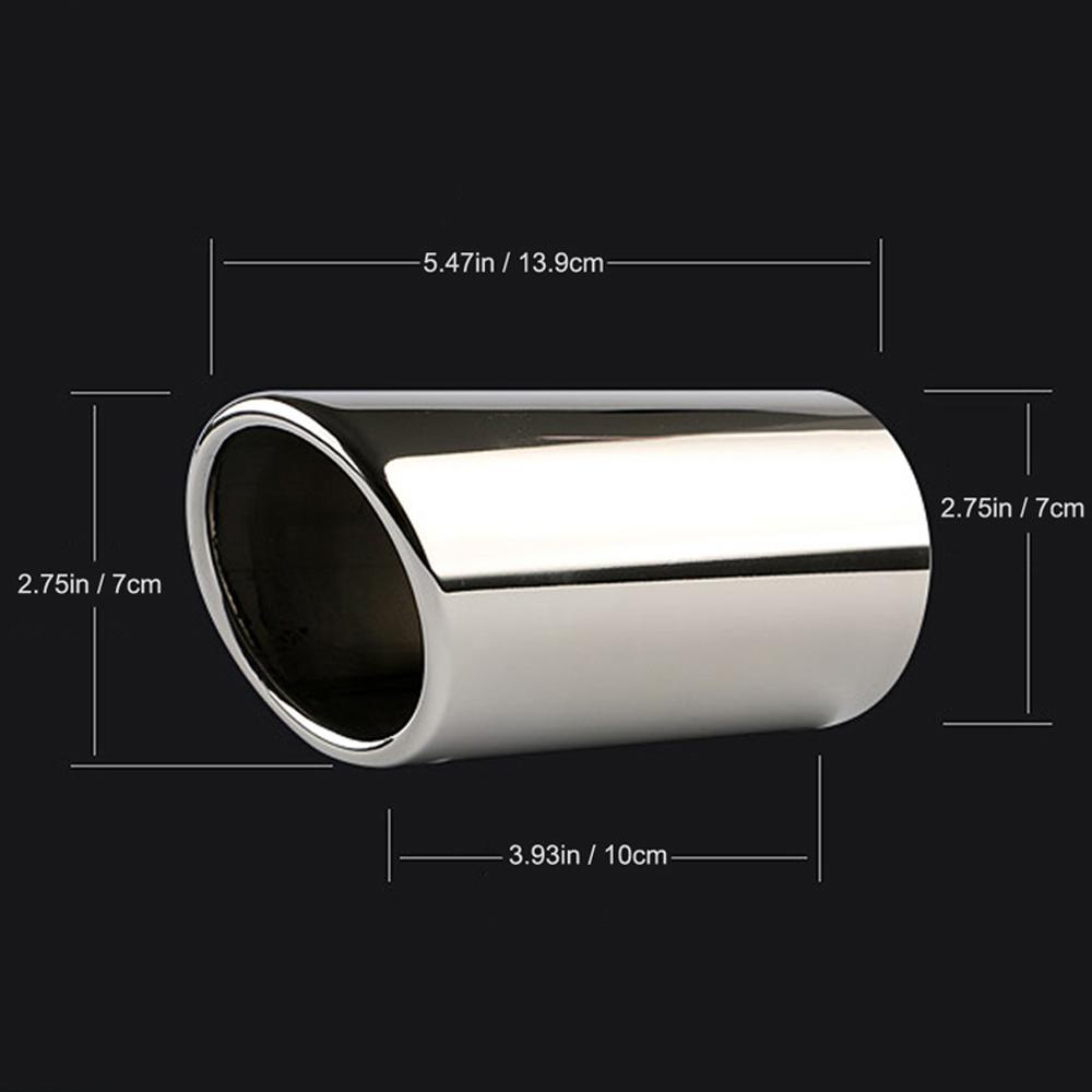 

2Pcs/Set Chrome Plating Stainless Steel Car Exhaust Muffler Tip Pipes Covers for Q5/A4/A4L/A3, for VW Volkswagen Silver-7cm