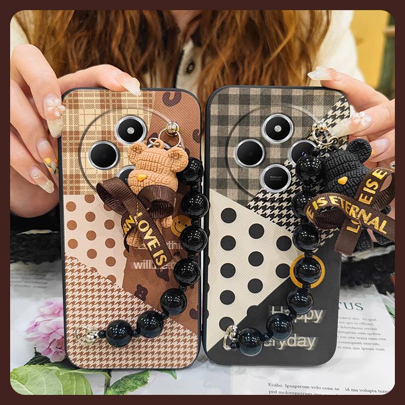 Cartoon Simplicity Phone Case For Redmi A4 5G Back Cover Skin-friendly feel Anti-knock Bear bracelet Dirt-resistant cute