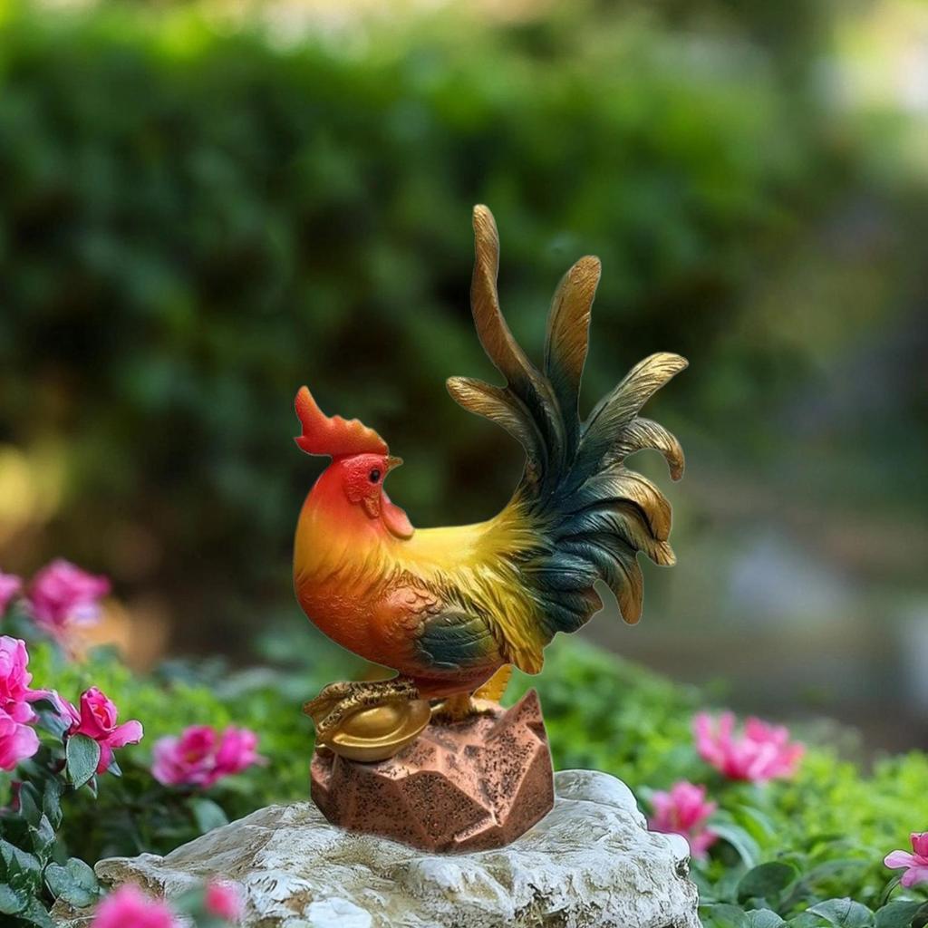 Rooster Decor Collectible Chicken Rooster Statue For Desk For Indoor Outdoor Desktop Tabletop Backyard Patio Yard Outside Lawn