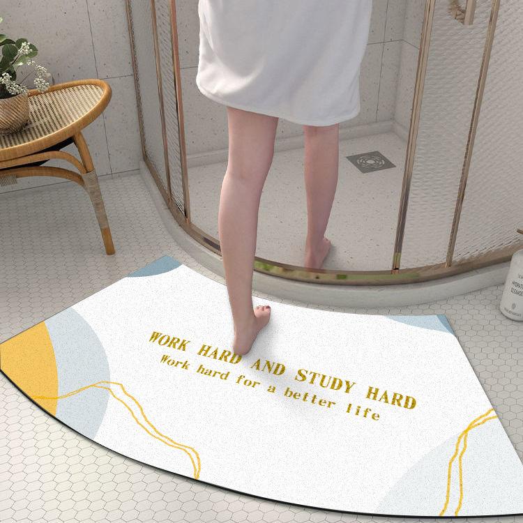 Diatom Mud Floor Mat Arc-shaped Dirt-resistant Anti-slip Mat Household Absorbent Bathroom Floor Mat Bathroom Door Simple Foot Mat