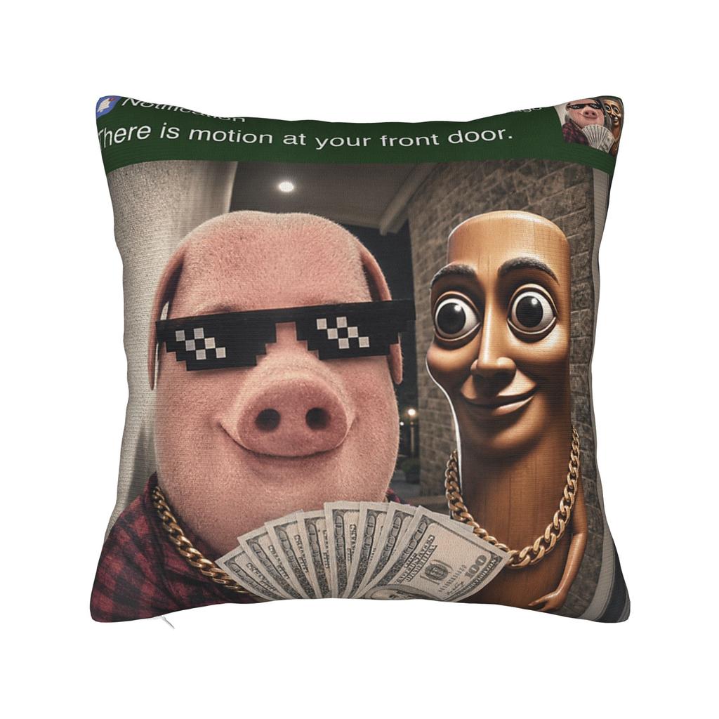 Tung Tung Tung Sahur Pillowcase Printed Cushion Cover Decoration Pillow Case Cover Home Zippered