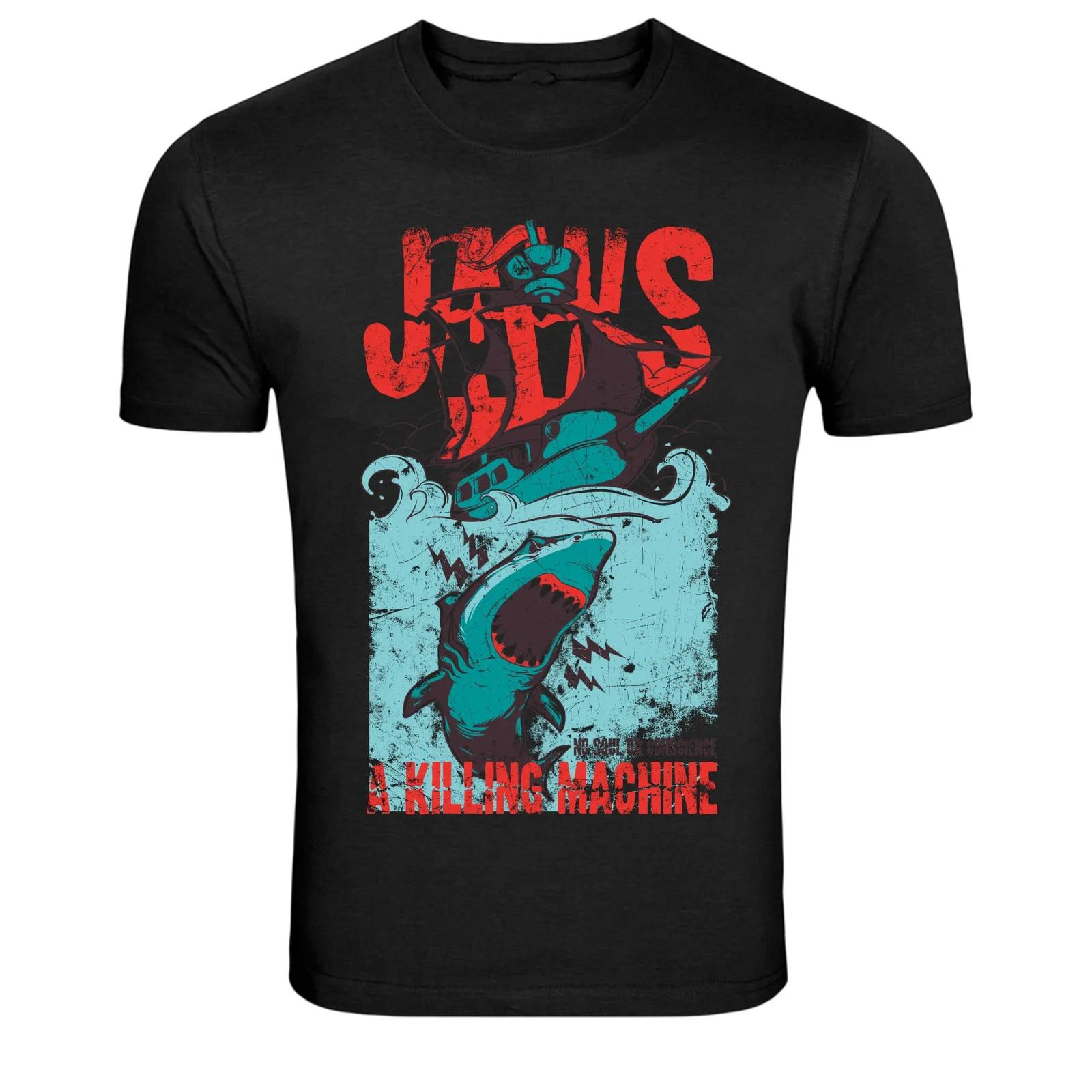 Jaws Shark Attack Vintage Horror Graphic T-Shirt M