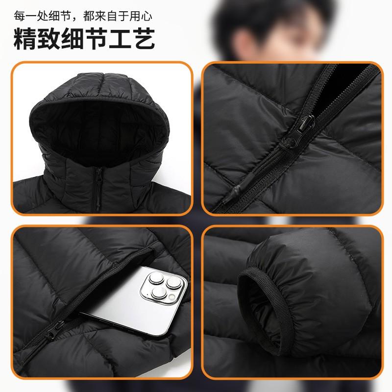 Unisex 90% White Duck Down Winter Hooded Jacket Outdoor Water Resistant Warm Coat
