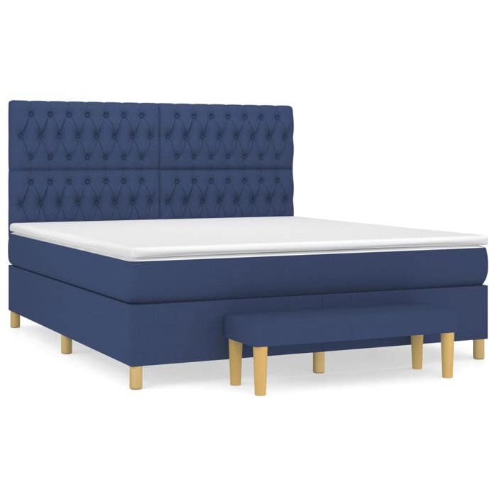 Maison Exclusive - Lattenrost-Bettgestell mit Matratze Blau 180x200 cm Stoff
