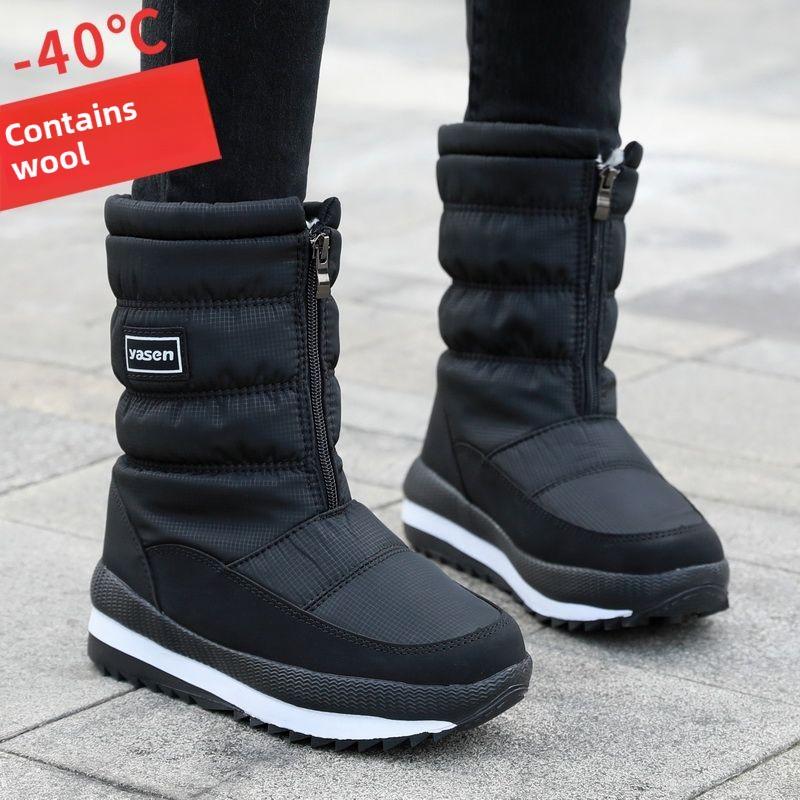 

Жіночі зимові черевики на платформі Зимові черевики з товстого плюшу Водонепроникні протиковзкі черевики Модне жіноче зимове взуття Тепле хутро Botas 41