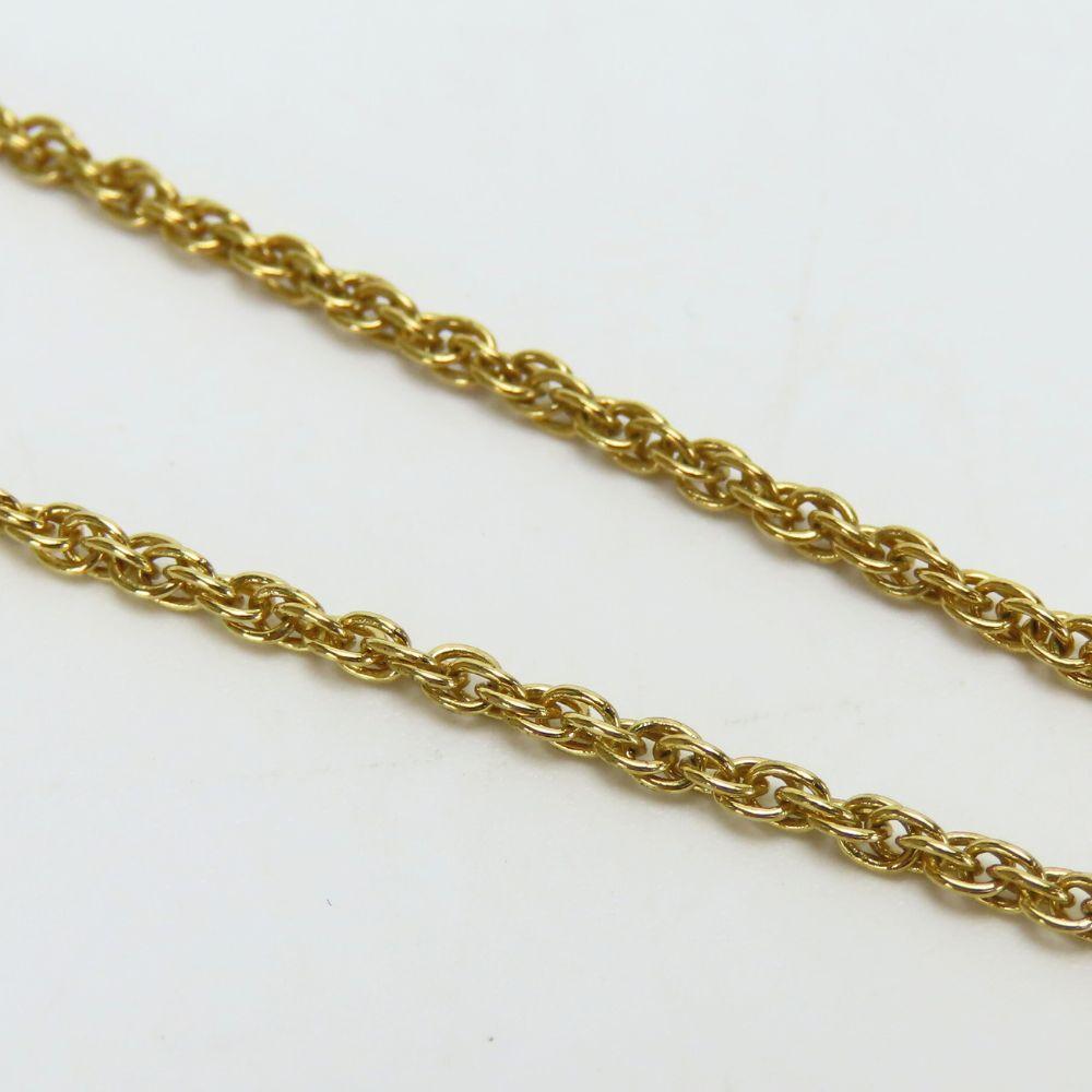 Used NINA RICCI Necklace metal/Rhinestone 5.6g gold Silver logo