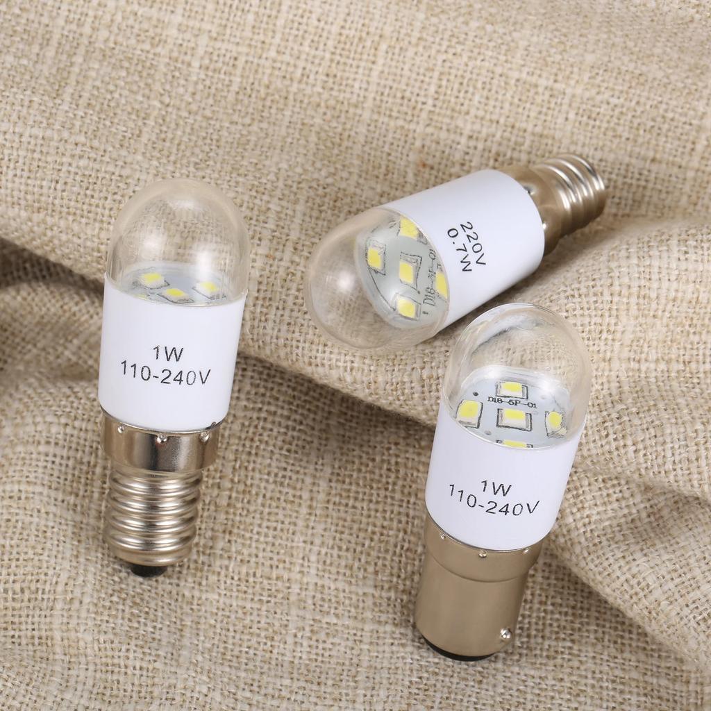 2pcs Universal Household Sewing Machine Light LED Bulb BA15D/E14/E12 110-220V 1W Illuminate Lamp Threaded /Plug-in Craft DIY