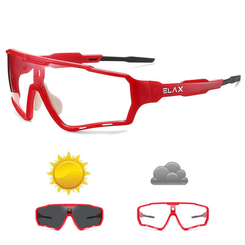 ELAX New Cycling Glasses Color-changing windproof outdoor sports glasses Single Bicycle Goggles