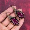 Faceted Kashmir Ruby Earring Copper Wire Wrapped Jewelry Handmade Gemstone Earring Copper Wire Wrapped Earrings Wedding Gifts Dainty Jewelry