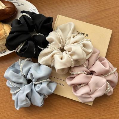 Korean Pearl Scrunchie - Versatile Summer Ponytail Hair Tie