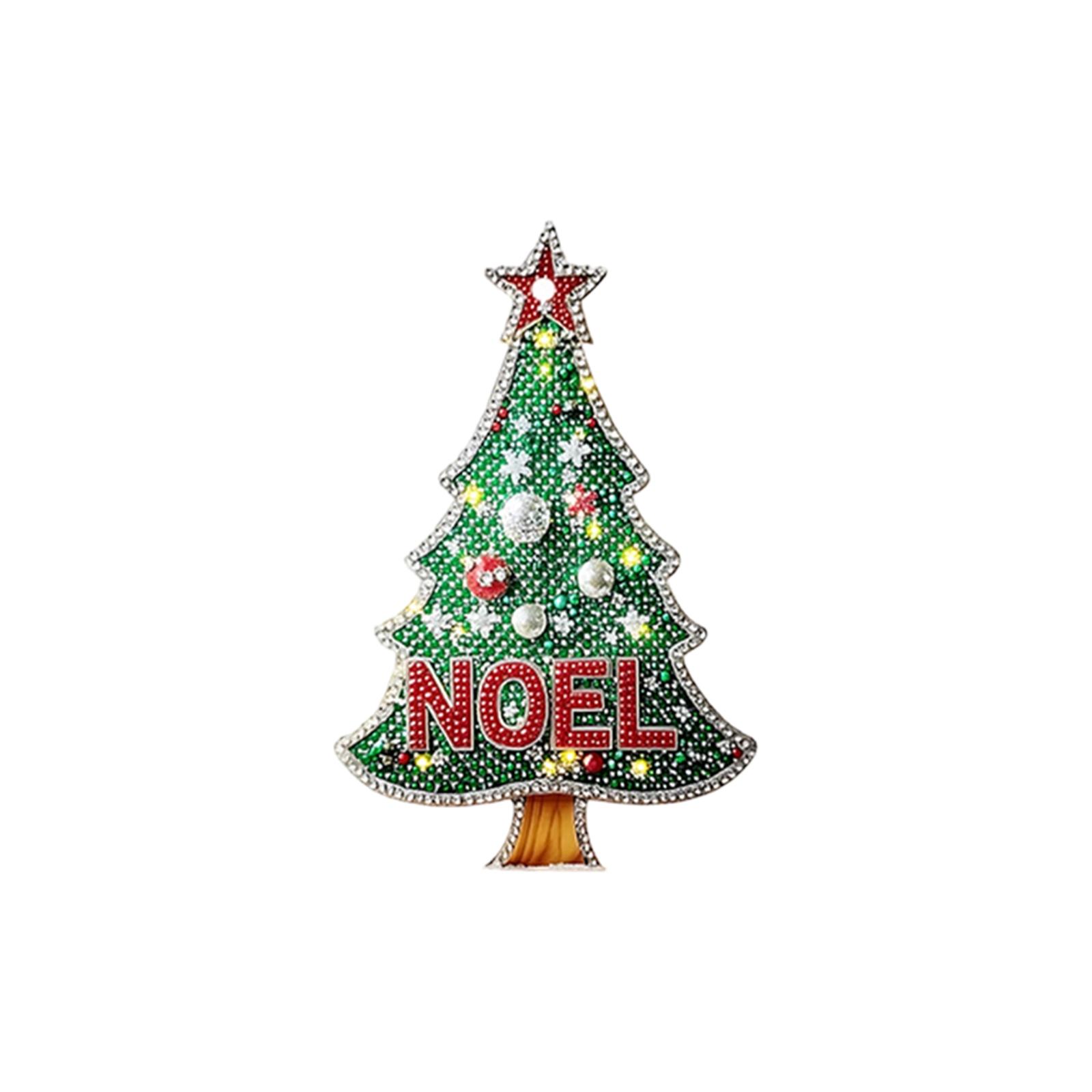 

Christmas Santa & Tree Home Ambience Pendants - Acrylic & Wood Hanging Decor For Car Interiors One Size