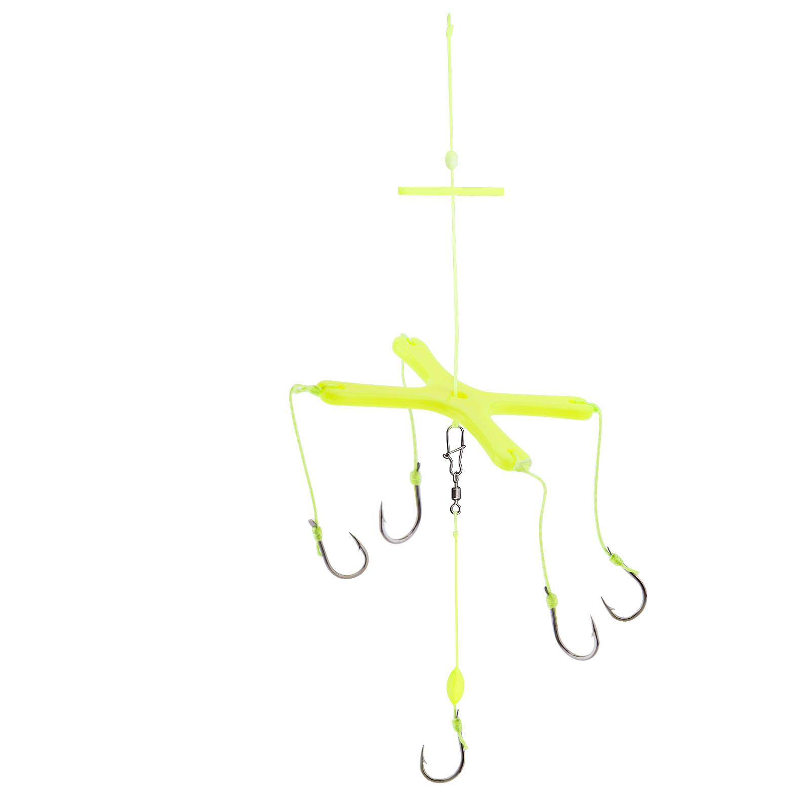 

Explosion 5 Hooks Fishing Lure Bait Silver Carp Trap Feeder Cage Sharp Fishing Hook with Line Pressing Board