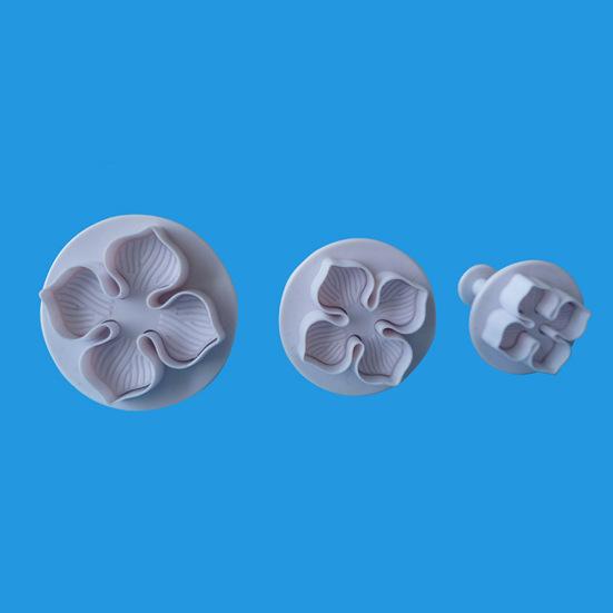 3Pcs Hydrangea Fondant DIY Mold Flower Icing Decorating Cutter Plunger Bakeware