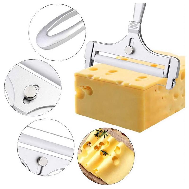 Cheese Slicer Adjustable Thickness Heavy Cheese Cutters With Wires For Soft Semi-Hard Cheese Butter With Cutting Wires